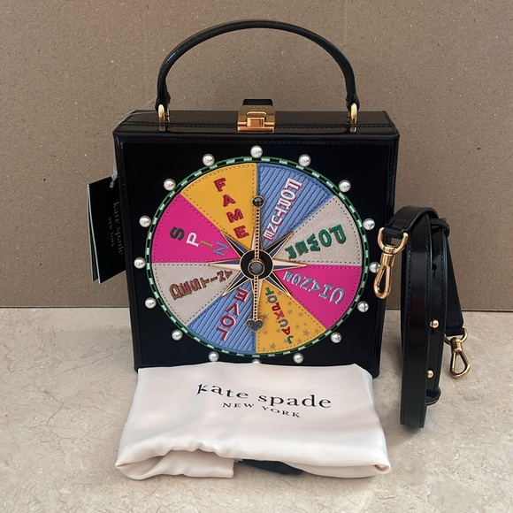 ♠️kate spade Fortune Favors Embellished 3D Top-handle Crossbody Bag, Black NWT - Picture 8 of 16